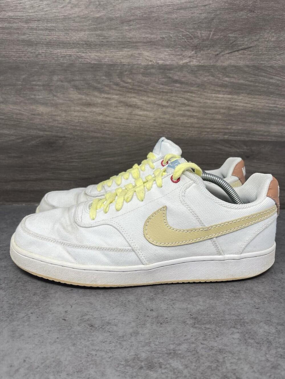 Nike Court Vision Low Canvas Sneakers Mens Size 10.5 White Sesame DV0736-100